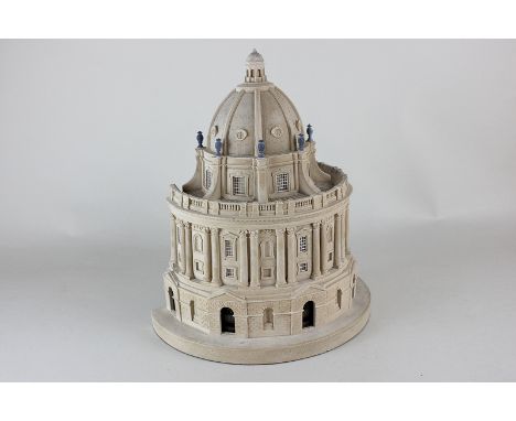 A Timothy Richards plaster architectural model of The Radcliffe Camera, Oxford, paper labels verso, 27.5cm by 23cm