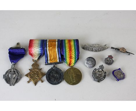 A set of three First World War medals, the Victory, The War and 1914 Star, awarded to PTE P Alexander 3/Worc:R (a/f-some corr