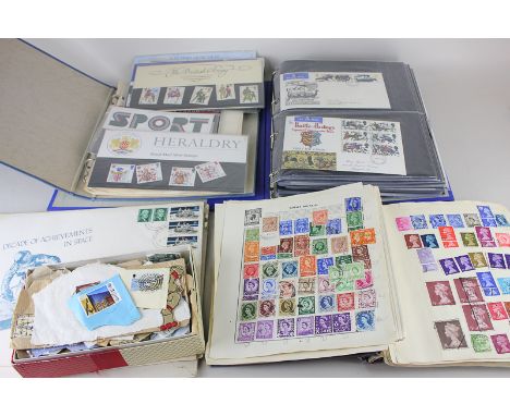 A 20th century stamp album containing Great Britain and around the world, together with two other albums of first day covers 