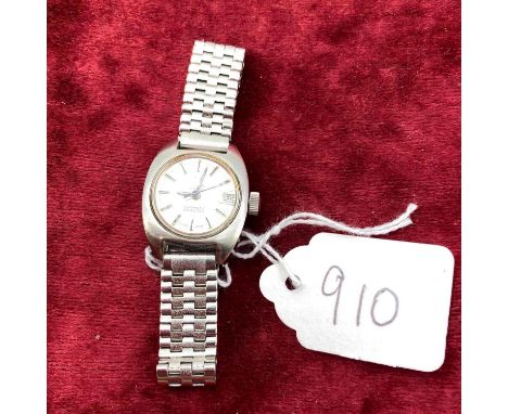 A metal ladies pocket watch by Tissot Automatic Seastar with seconds sweep and date aperture