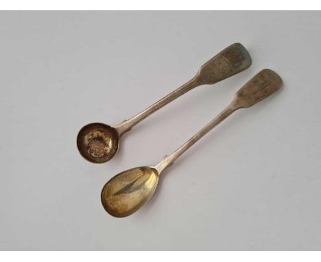 A small George III ladle 1825 and an egg spoon 1843