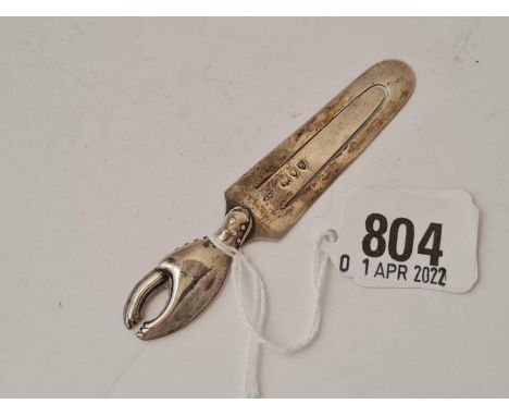 An unusual Victorian book mark with lobster claw end - London 1893 by M &amp; G
