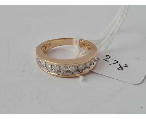 A chunky diamond half eternity ring 1ct diamonds in 9ct mount size N 4,4g inc