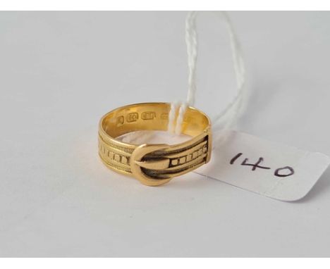 Victorian buckle ring Birm 1899 in 18ct gold size J