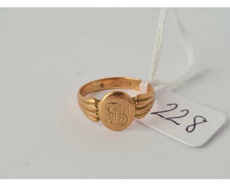 A signet ring 9ct - size L - 2.4g.