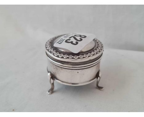 A circular ring box with hinged cover - 2" diameter - Birmingham 1919 