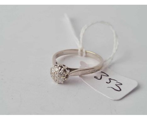A multi diamond cluster ring in 9ct white gold size P 2.7g inc