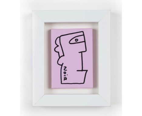 Thierry Noir (French 1958-), 'Light Pink', 2020, unique acrylic on canvas from the Thierry Noir 'Mini' Series, signed front, 