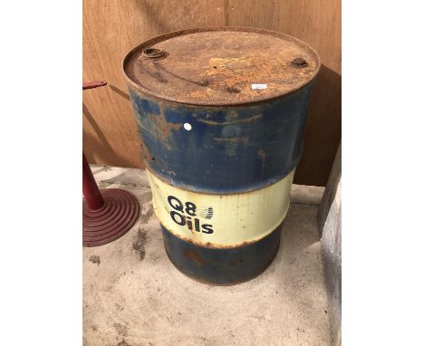 A VINTAGE Q8 OIL DRUM 