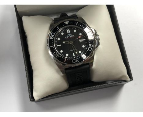 A GENTS BOXED 'ROTARY' DIVERS STYLE WATCH, NEW 