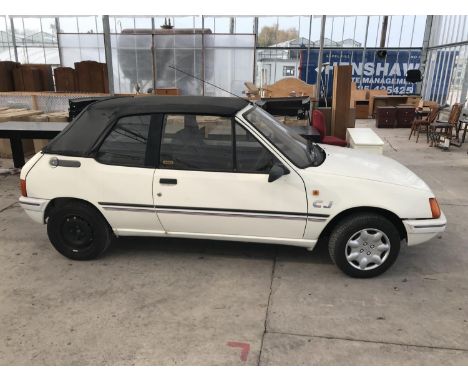 A PEUGEOT 205 'CJ' 1.4L PETROL ENGINE CABRIOLET, REGISTRATION F825 UTV WITH PININFARINA STYLING, GOOD RUNNING ORDER 