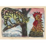 Otto Dix. „Katze und Hahn“. 1966