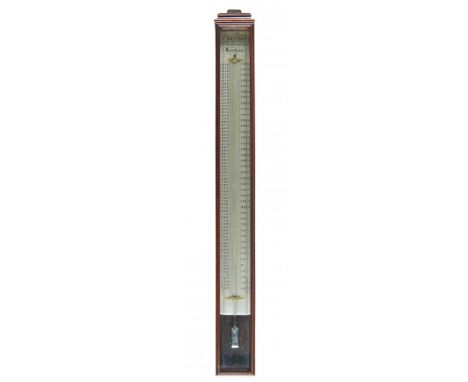 A VICTORIAN MERCURY THERMOMETER C BUTTON, 146 HOLBORN BARS, LONDON, 1849-55  with silvered  FAHRENHEIT  and  CENTIGRADE  scal