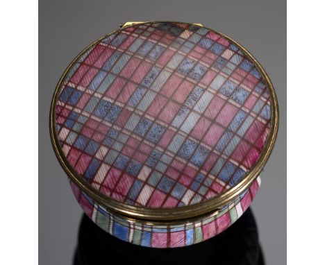 JACOBITE INTEREST.  AN ENAMEL BONBONNIERE  WITH CONCEALED MINIATURE, FRENCH, 19TH C  the inner lid set with a miniature of  P