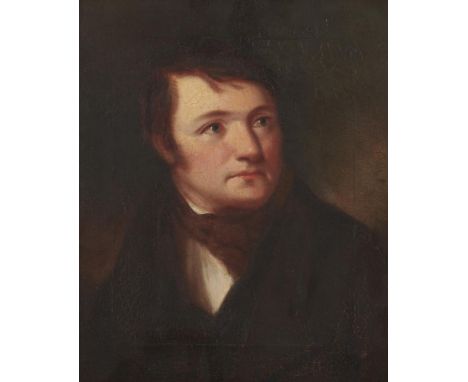 JOHN HUNTER THOMPSON (1808-1890) PORTRAIT OF JOHN NICHOLSON, 'THE AIREDALE POET' (1790-1843)  head and shoulders, signed, dat