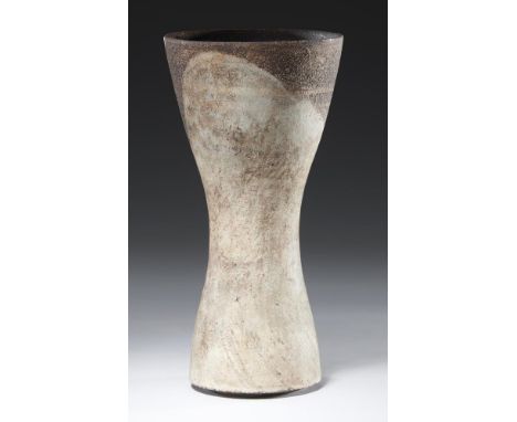 †HANS COPER (1920-1981)  STONEWARE WAISTED FORM WITH DARK RIM, C1958 21cm h, HC sealProvenance: Local private ownership since