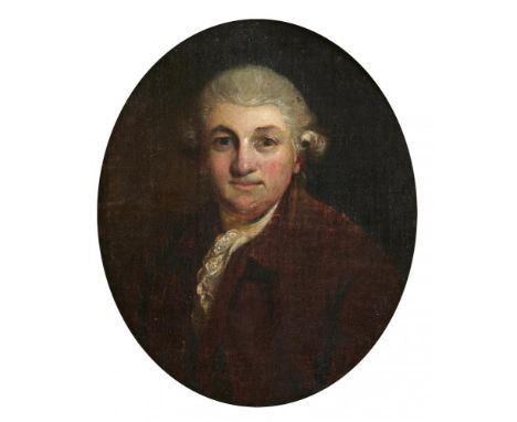 AFTER SIR JOSHUA REYNOLDS PORTRAIT OF DAVID GARRICK  oil on canvas laid on panel, 21 x 18cm++Canvas lifting in places, medium
