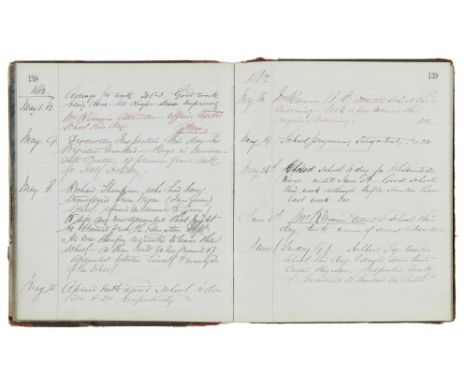 THE SCHOOLMASTER'S LOG BOOK OF THE LONDON AND NORTH WESTERN RAILWAY COMPANY'S BOY'S SCHOOL, HIGH TOWN, CREWE, CHESHIRE, 1875 