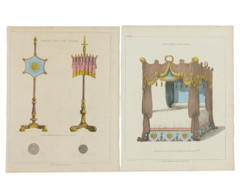 AFTER GEORGE SMITH DESIGNS FOR FURNITURE  twenty one, aquatints, in fresh contemporary colour published by Jones &amp; Co, 18