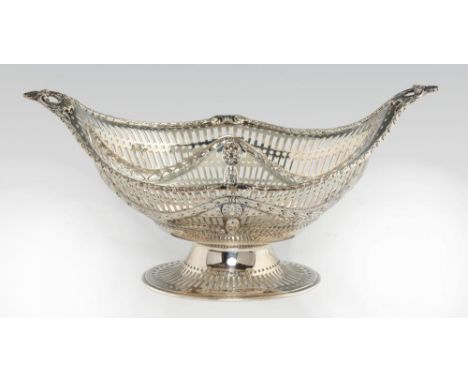 AN EDWARD VII PIERCED SILVER FRUIT BOWL  of ogee form,  chased with festoons and paterae, 15.5cm h, by The Goldsmiths &amp; S