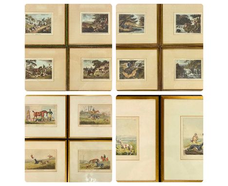 VARIOUS SPORTING ARTISTS including set of six coloured engravings after Henry Alken 'Hare Coursing', 14.5 x 22cms, set of fou
