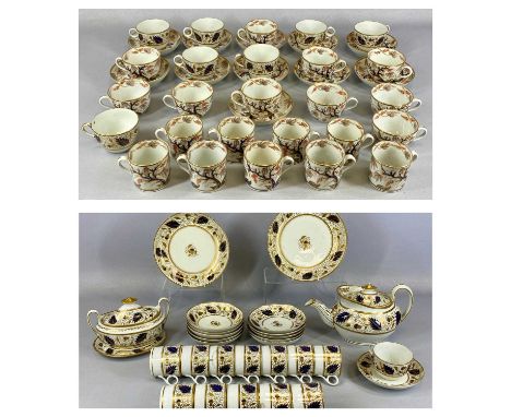 NEWHALL IMARI 'VINE' PATTERN PART TEA SERVICE circa 1810, approx. 36 pieces and a possibly Coalport 'Acorns' pattern part tea