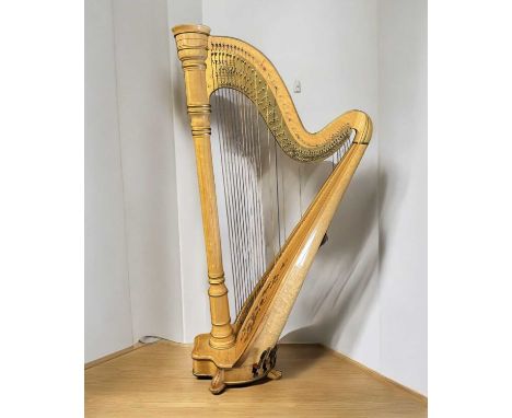 W & W HARP MANUFACTURING COMPANY CHICAGO 'VENUS' MODEL 75 FULL ORCHESTRA HARP, 46 string with extended sound board, Patent No
