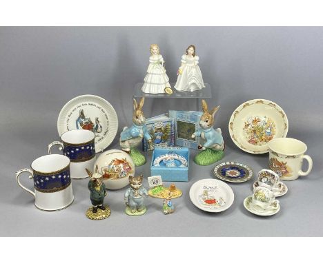 GROUP OF CHINA COLLECTABLES including two boxed Beswick Beatrix Potter's Peter Rabbit figures, two boxed Royal Doulton figure