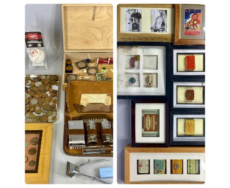 VINTAGE ADVERTISING TINS in presentation frame and other collectablesProvenance: private collection Denbighshire