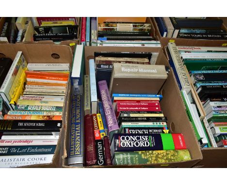 BOOKS, six boxes containing approximately one hundred and sixty five titles, some large format, including Encyclopaedic, Lexi