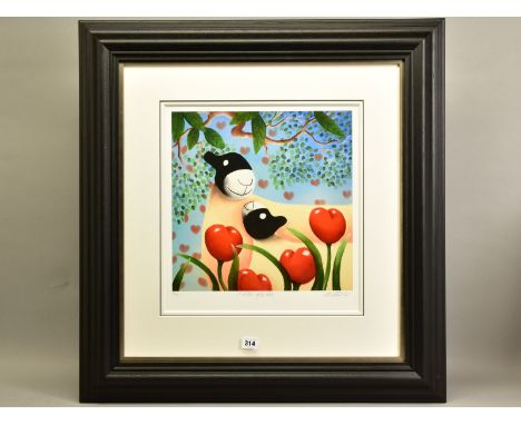 MACKENZIE THORPE (BRITISH 1956) 'I LOVE YOU TOO' a limited edition print of a ewe and lamb 32/295, signed to lower margin wit