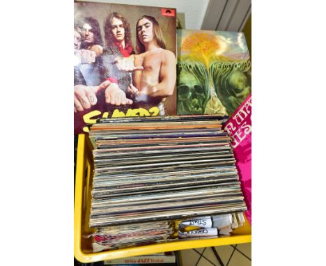 A TRAY CONTAINING APPROXIMATELY SEVENTY LPs AND THIRTY 7'' SINGLES including Sticky Fingers and Get yer Ya yas out by The Rol