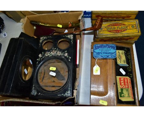 ADVERTISING INTEREST, ETC to include a Bryant &amp; May counter top match box holder - glass cracked, size approximately widt