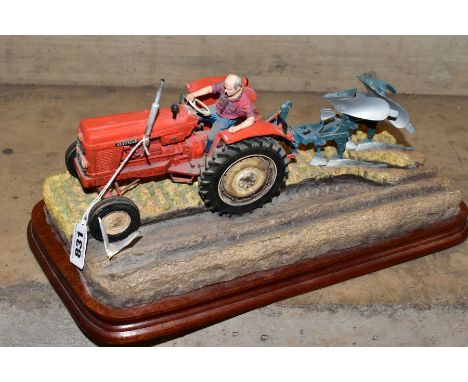 A LIMITED EDITION BORDER FINE ARTS SCULPTURE, 'Reversible Ploughing' (Nuffield 4/65 Diesel Tractor) B0978 by Ray Ayres, No.12