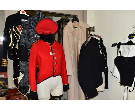 MILITARY UNIFORMS AND CLOTHING, to include a women's Royal Corps of Signals mess jacket - no labels, Scots Guards Pipe Major 