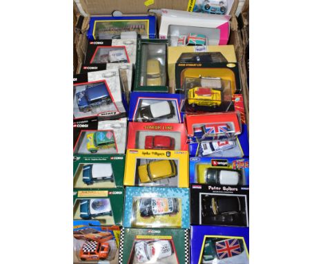 A QUANTITY OF ASSORTED BOXED DIECAST MODELS OF AUSTIN AND MORRIS MINI CARS, majority are assorted Corgi Classics models inclu