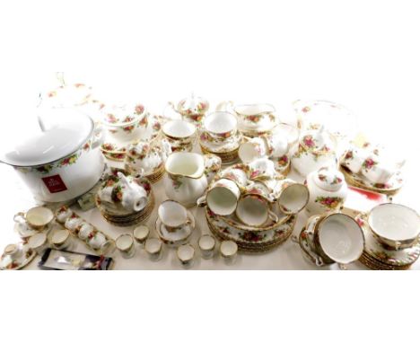 A comprehensive Royal Albert Old Country Roses part dinner service, to include lidded tureen, 30cm wide, two tier graduated c