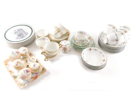 Various china and effects, Minton Haddon Hall part service, saucers, 16cm diameter, etc., a Shelley 11301 part service, dress