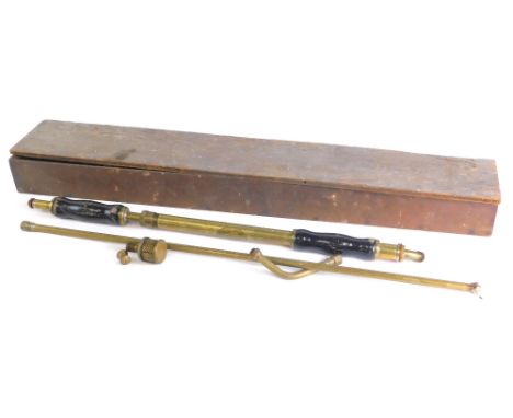 A brass solo garden sprayer with attachments, in original case with instructions.