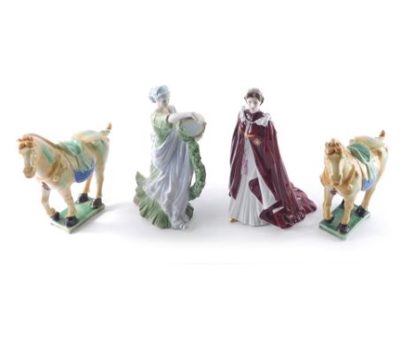 A Royal Worcester figure in celebration of The Queen's 80th Birthday 2006, printed marks beneath, 22cm high, Wedgwood The Cla
