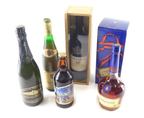 Various alcohol, Courvoisier brandy, Taylor's port, various other alcohol, etc. (a quantity)