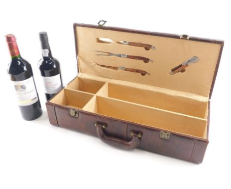 Various alcohol, a case containing a bottle of fine ruby port and Chateau Malbat 2011 Bordeaux red wine. (cased)