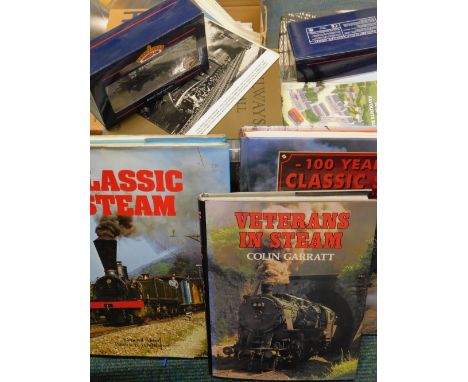 Various steam engine locomotive and other railway related items, to include books, Garatt (Colin) Veterans In Steam, Railways