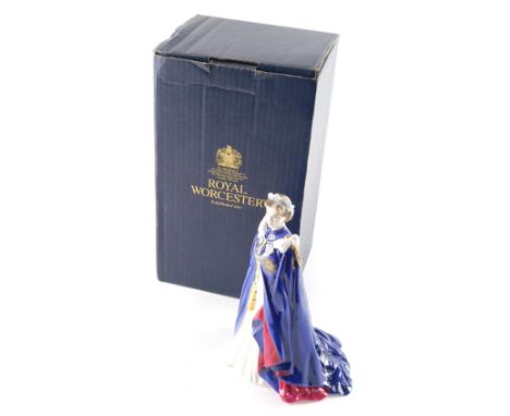 A Royal Worcester figure Queen Elizabeth II Golden Jubilee 1952-2002, number 804/1000, printed marks beneath, 23cm high. (box