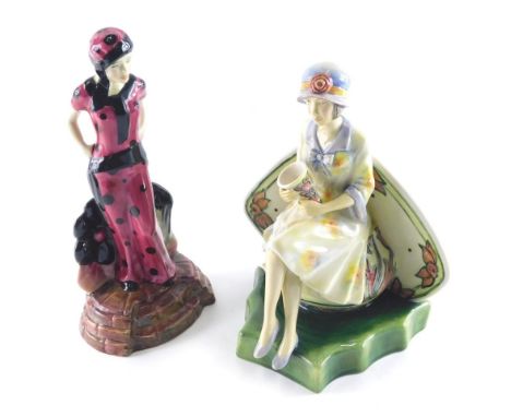 A Kevin Francis John Michael figure Charlie, Guild piece 1998/1999, printed marks beneath, 25cm high, and another Charlotte R