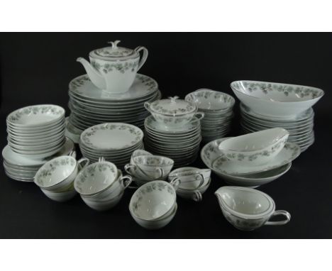 A Noritake Penetta pattern part tea and dinner service, decorated with pine cones etc.