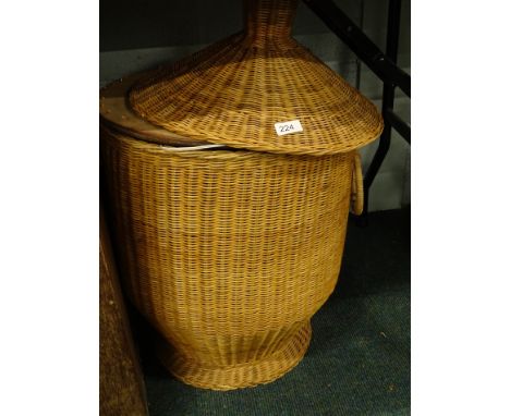 A large basket and cover, and various light fittings, each with shell drops.