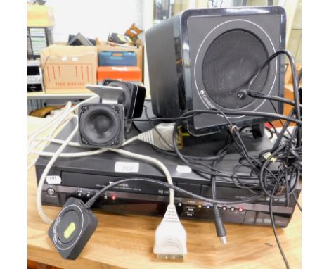 A Cambridge Audio speaker, and two smaller speakers etc.