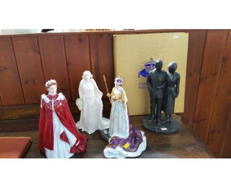 Coronation Souvenir book, Coalport, Doulton, Worcester Commemorative figures etc.