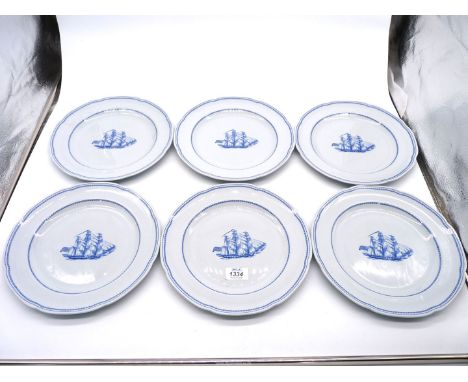 Six Spode ''Trade wind'' pattern display Plates.
